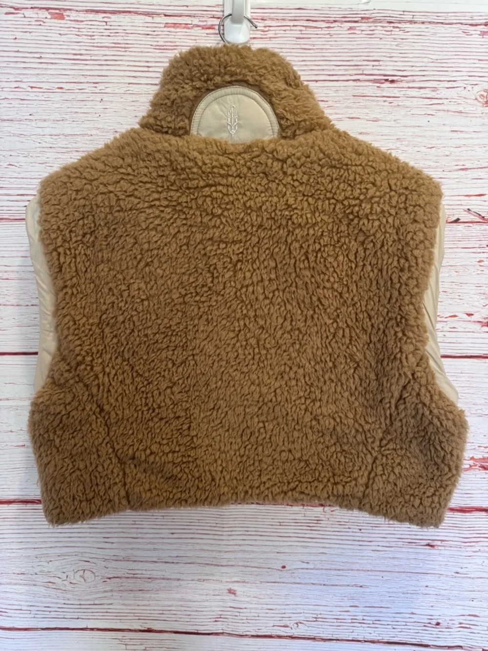 Free People Movement Highline Reversible Sherpa Vest in Almond Oil Combo Sz XS